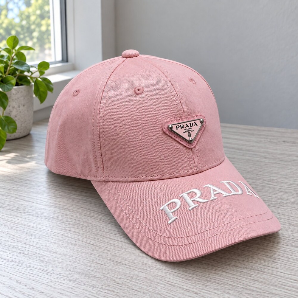 Prada Pink Cap with Embroidered Brim - Picture 4 of 6